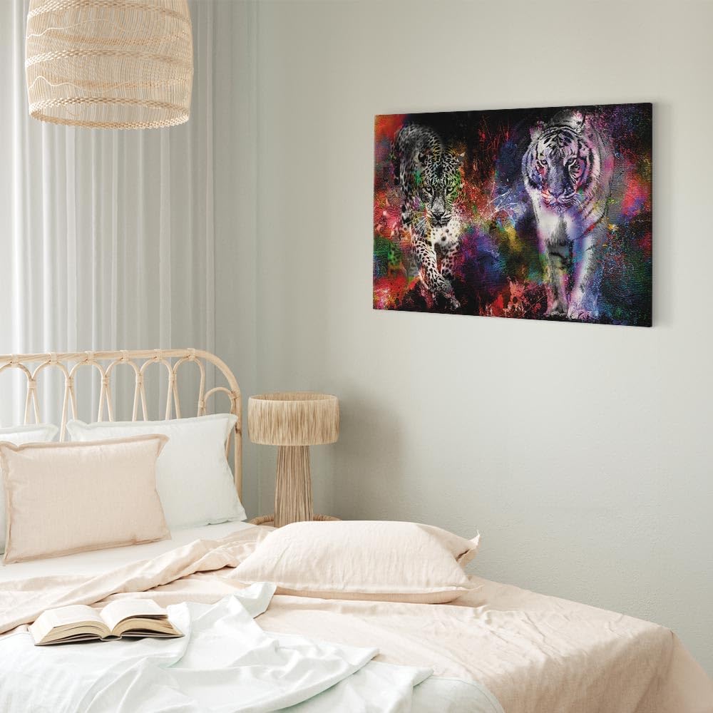 Murando Akustikbild Tiere 90x60 Cm – Schallabsorber Leinwand Mit Leopard Design, Für Bessere Raumakustik