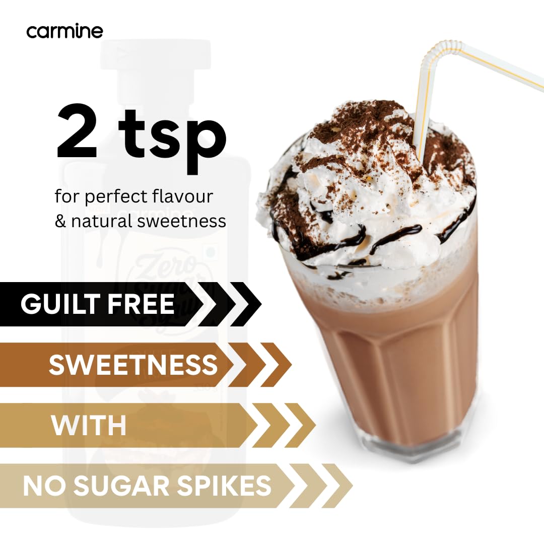 Carmine Zero Sugar French Vanilla Syrup – 330g | New & Improved Recipe | Sweetened with Pure Monk Fruit | Natural, Plant-Based Sweetener | No Added Sugar or Artificial Ingredients | Low Carb, Keto & Diabetic Friendly | Clean Label Flavor Syrup for Coffee & More - Image 4 thumbnail
