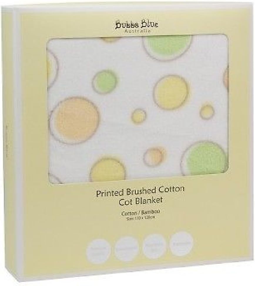 Bubba Blue Infant Spotty Dotty Lime Muslin Cot Blanket Cotton 110 x 120cm