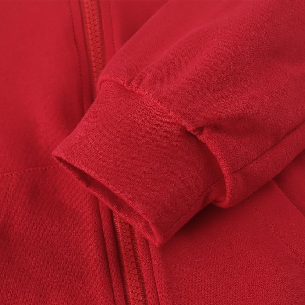 Spring&Gege Sudadera ligera de manga larga con capucha y cremallera completa para niños (5-14 años)