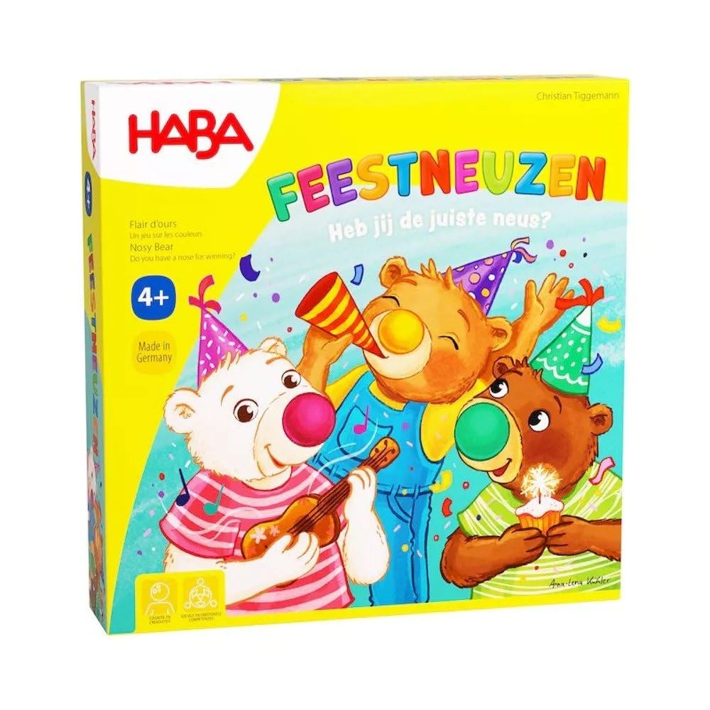 Haba gra planszowa Nosy imprezowe - kolorowa gra dla dzieci 2-4 graczy