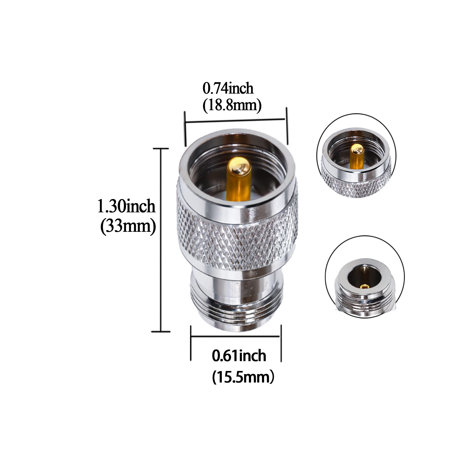 TUOLNK UHF zu N Koaxialstecker N Typ Buchse auf PL259 UHF Stecker RF Koaxialadapter für WLAN Antennenverlängerungskabel 2St