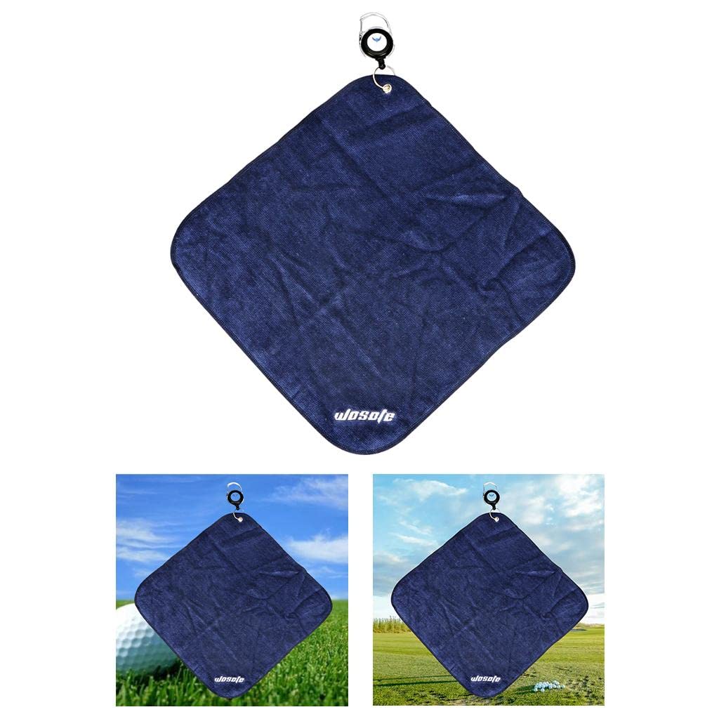 Juego de 10 toallas de golf de microfibra de 30 x 30 cm, absorbente de sudor, paño de limpieza deportivo, azul oscuro