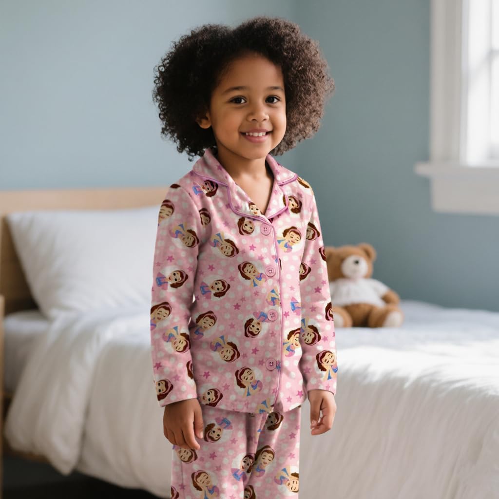 Ms. Rachel Girls Pajama Set - 2 Piece Cozy Girls Pjs Button Down Long Sleeve & Pants For Toddlers 12M - 4T - Official Product - Image 2
