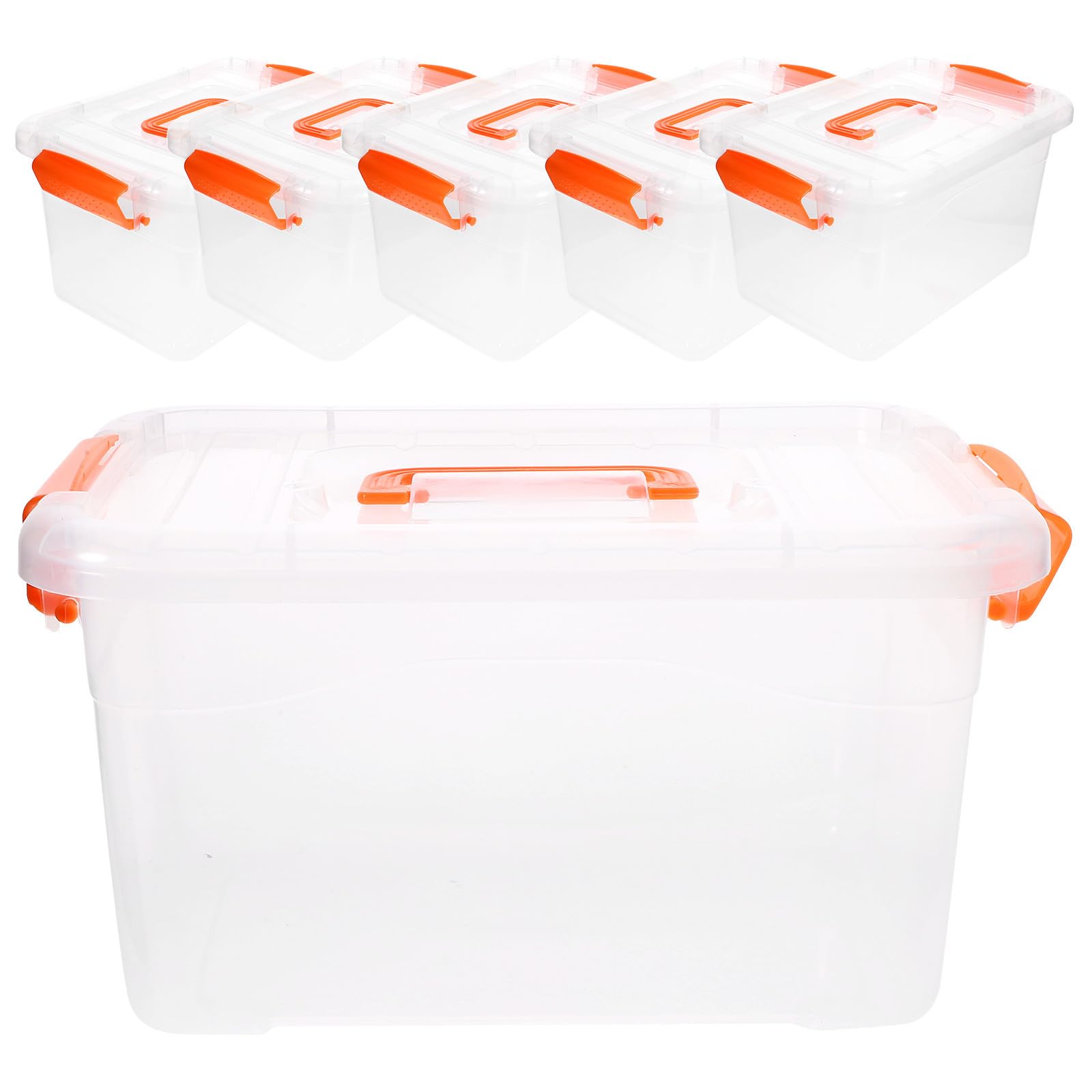 SEWACC 6 Piezas Caja de Almacenamiento de 3 L Tapa y Asa, Paquete