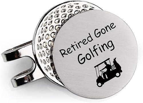 Miniatura 1 de Divertido marcador de pelota de golf de acero inoxidable  Retired Gone Golfing, accesorios de golf novedosos regalos para marido, papá, abuelo,