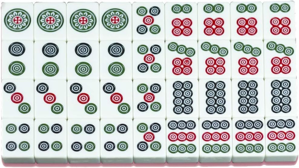 Mahjong Rose Ensemble Nouveau Chinois Portable 144 Tuiles Classique Taille 42