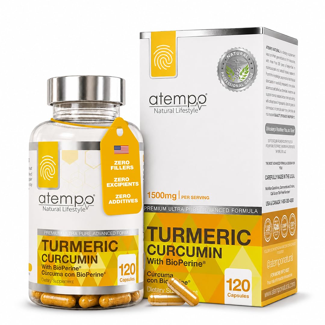 Turmeric Curcumin Supplement with Black Pepper Extract 1500mg – Absorption, Supports Joint Health – Non-GMO, 120 Vegan Capsules
