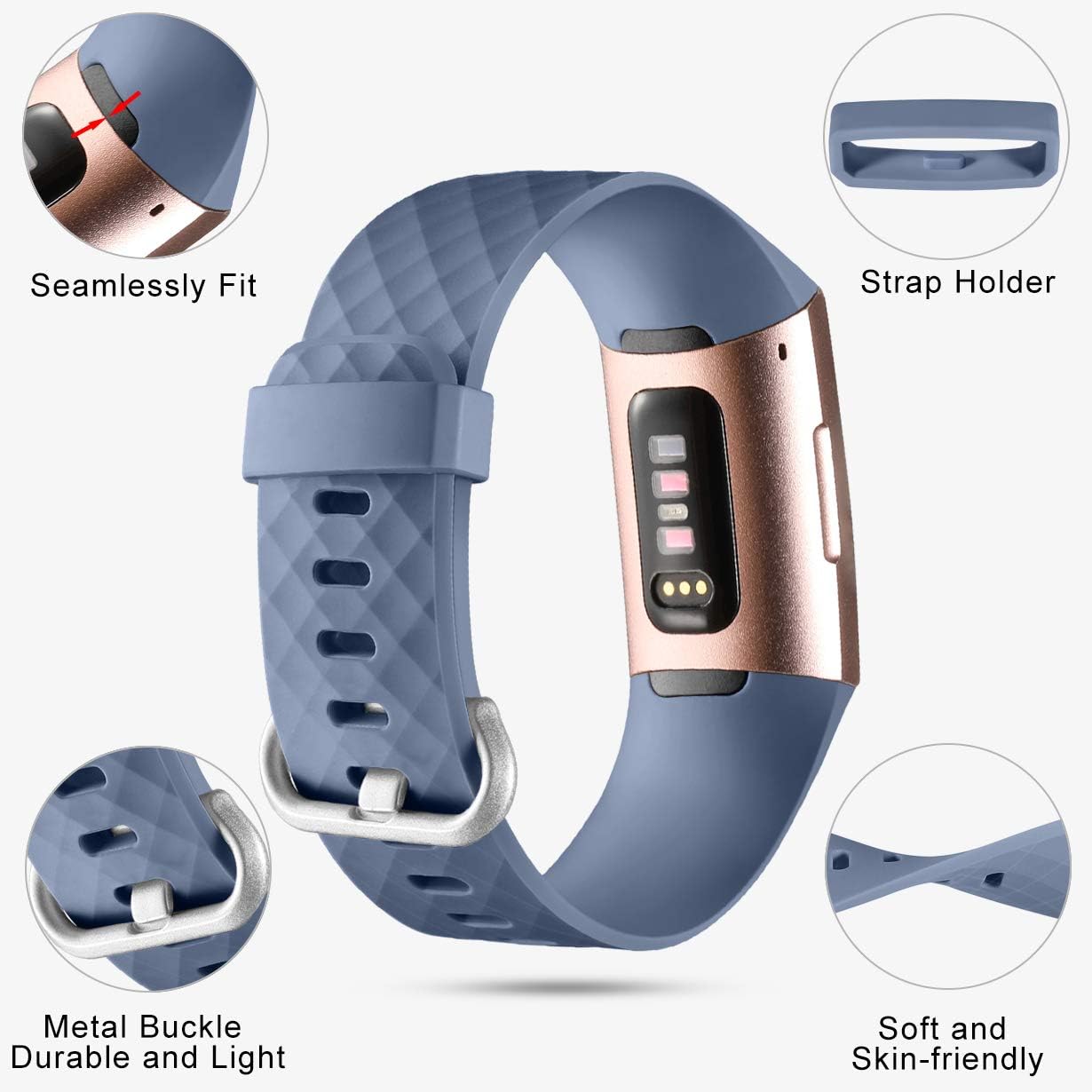 Nofeda 6 Pack Bands Compatible with Fitbit Charge 4 / Charge 3 / Charge 3 SE, Sports Waterproof Replacement Wristbands Straps Accessories for Women Men Small : Electronics