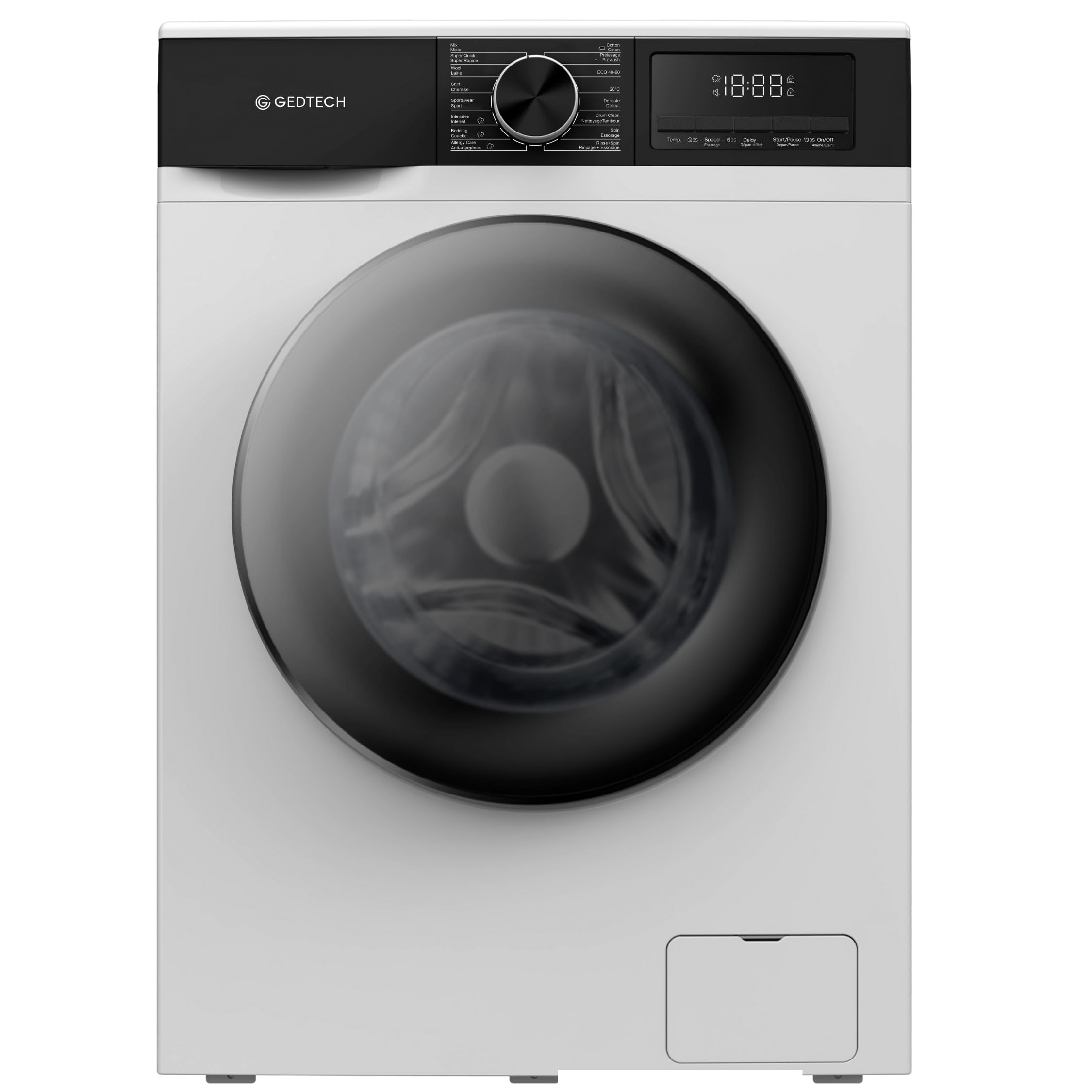 GEDTECH Lave-linge frontal GLL121400WH 12 Kg 1400 tr/mn 16 programmes Blanc