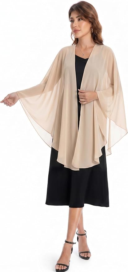 Pashmina de Chifón para Mujer Color Champagne miniatura 3