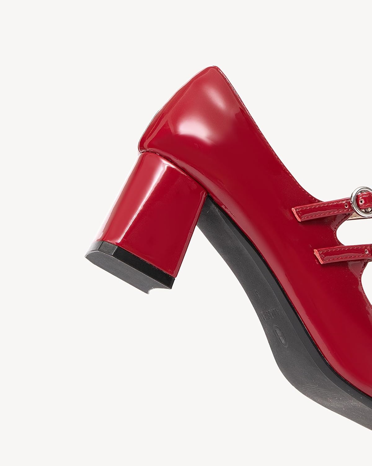 NEWBELLA Women's Mary Jane Pumps - Vintage Patent Leather Dress Shoes with Double Strap, Round Toe & 2" Chunky Heel for Office/Wedding - Image 5