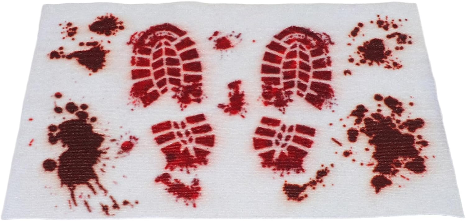 Operitacx Halloween Front Door Mat Non-Slip Blood Print Entryway Rug 60x90cm Spooky Halloween Bath Mat Indoor Welcome Floor Carpet for Home Decor