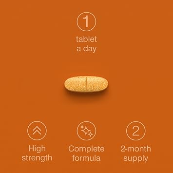 Multivitamin Tablets with Omega 3 for Men & Women - 60 Tablets One-a-Day | Adult Multivitamins and Minerals with 100% Daily of Zinc, Iron, Vitamin D, C, B12 - Multi Vitamins Supplements 26 Nutrients