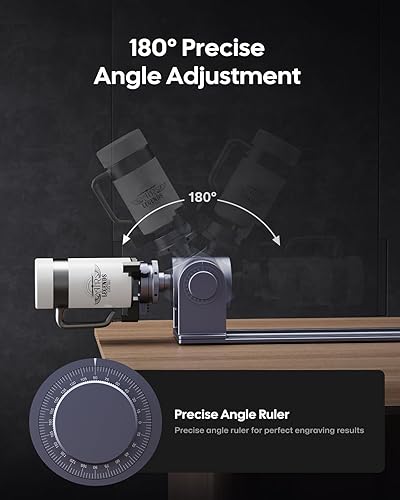 Miniatura 4 de LaserPecker Extensión rotativa para grabadores LP5LP4, grabado cilíndrico de 0.118-7.874 in, ajuste de ángulo de 180 y esfera de escala - Módulo