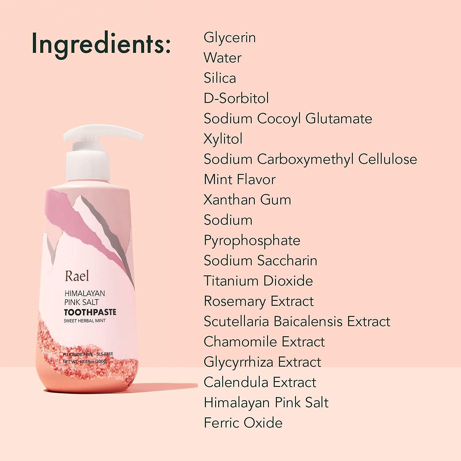 Rеvіеw Rael Himalayan Pink Salt Toothpaste - Natural, Vegan, Paraben-Free, Fresh Breath, Oral Care (2 Pack, Pump)