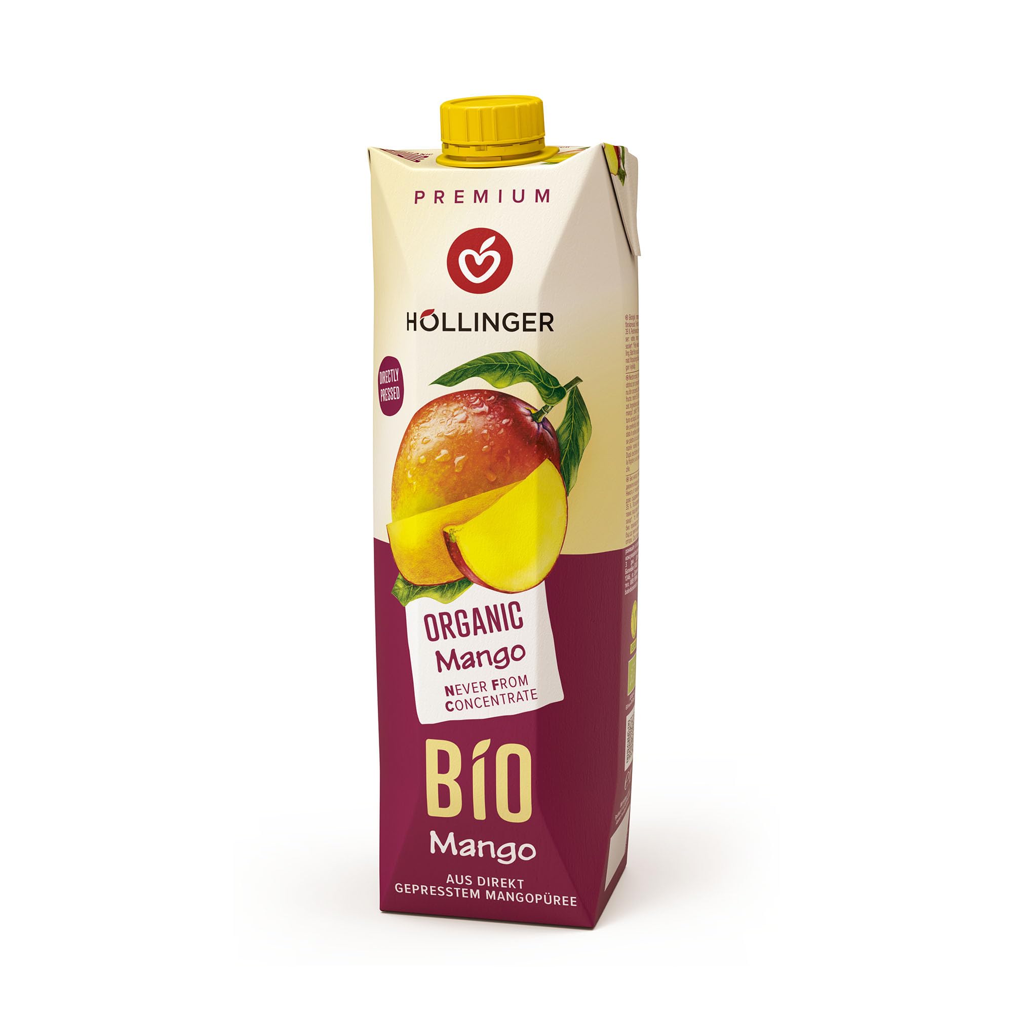 Hollinger Organic Mango Juice Directly Pressed Not from Concentrate 1L