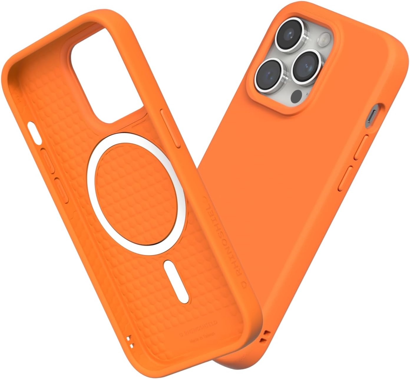 RhinoShield SolidSuit Case Compatible with Magsafe for [iPhone 14 Pro Max] | Shock Absorbent Slim Design Protective Cover with Premium Matte Finish 3.5M / 11ft Drop Protection - Neon Orange