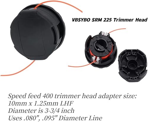 Miniatura 8 de Paquete de 2 SRM 225 Cabezal de recortadora de velocidad 400 para Echo Weed Eater Head PAS 225 SRM-225 SRM-210 SRM 230 SRM265 SRM266 GT225 Piezas