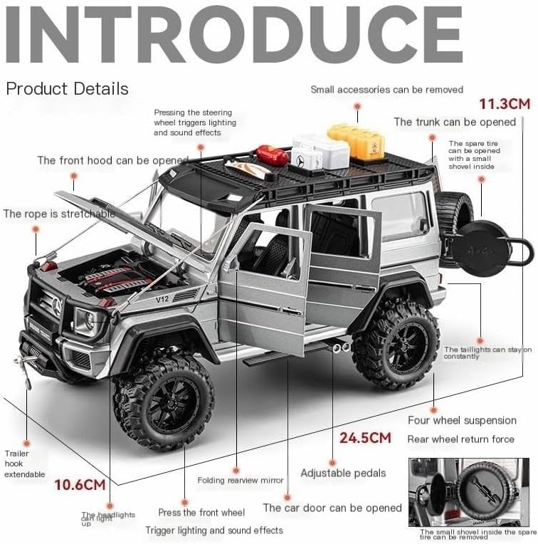 1:24 simulation alloy car model - G550 [Adventure Edition] Grey(G63 Pink)