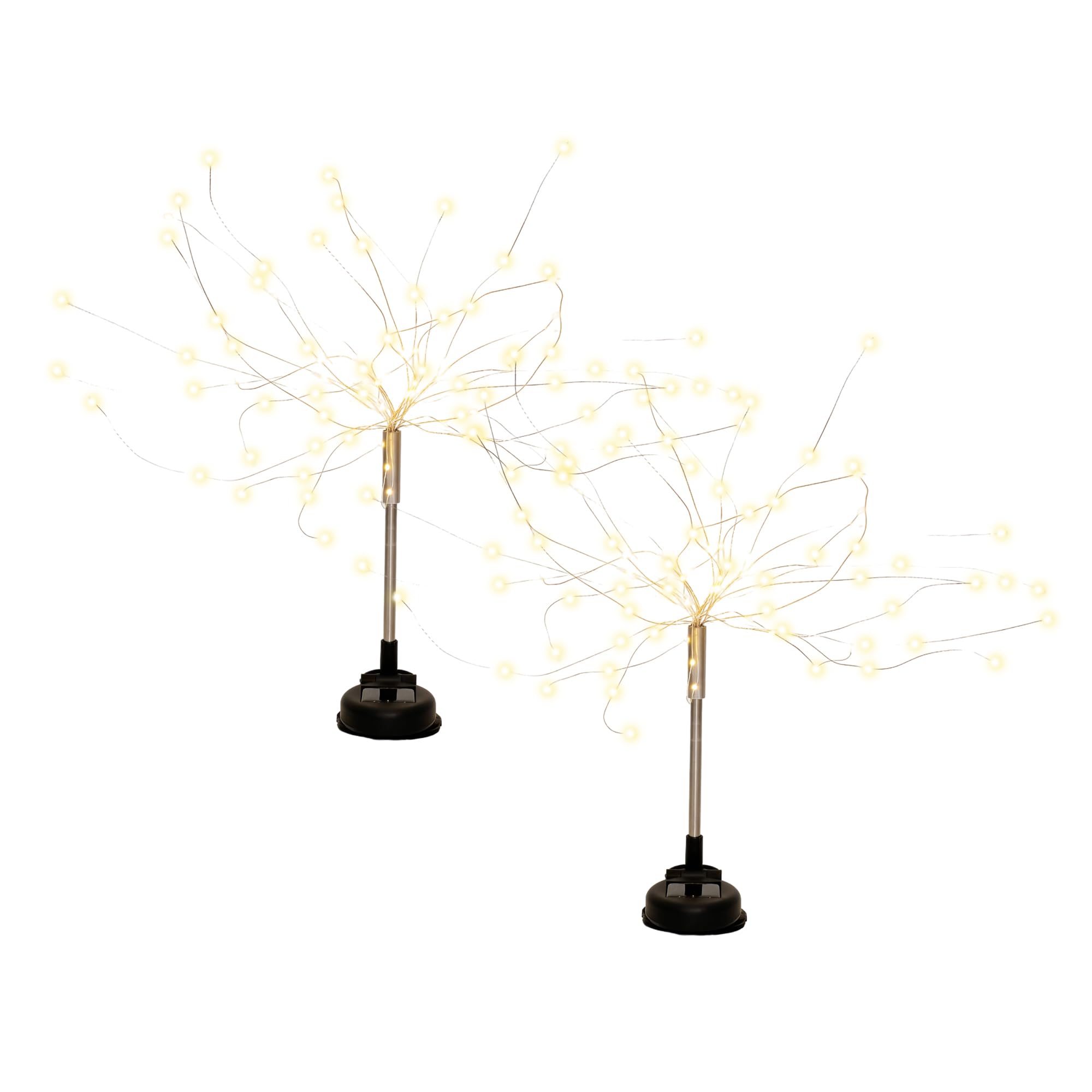Gardenwize [Color_unspecified] Solar Stake Lights Outdoor, Set Of 2 Starburst Led Garden Stake Lights, 100% Solar Powered With Individual Panels, Warm White Decorative Pathway & Lawn Lighting