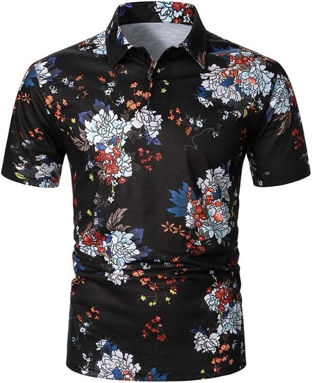 Men's Short Sleeve Shirt Flower Print Clothing Casual Holiday Hawaiian Lapel