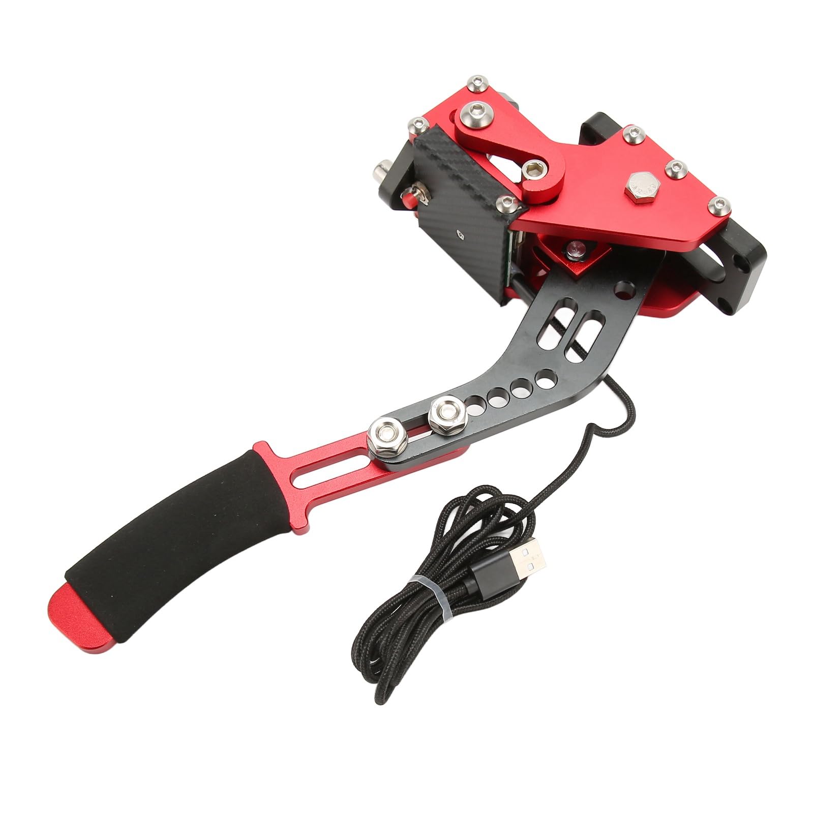 Eminchu Freno de Mano USB de 64 Bits para PC Sim Racing Game, Freno de Mano Progresivo USB Racing Game para Series S X, de de Alta Rigidez para Entusiastas de las Carreras (rojo)