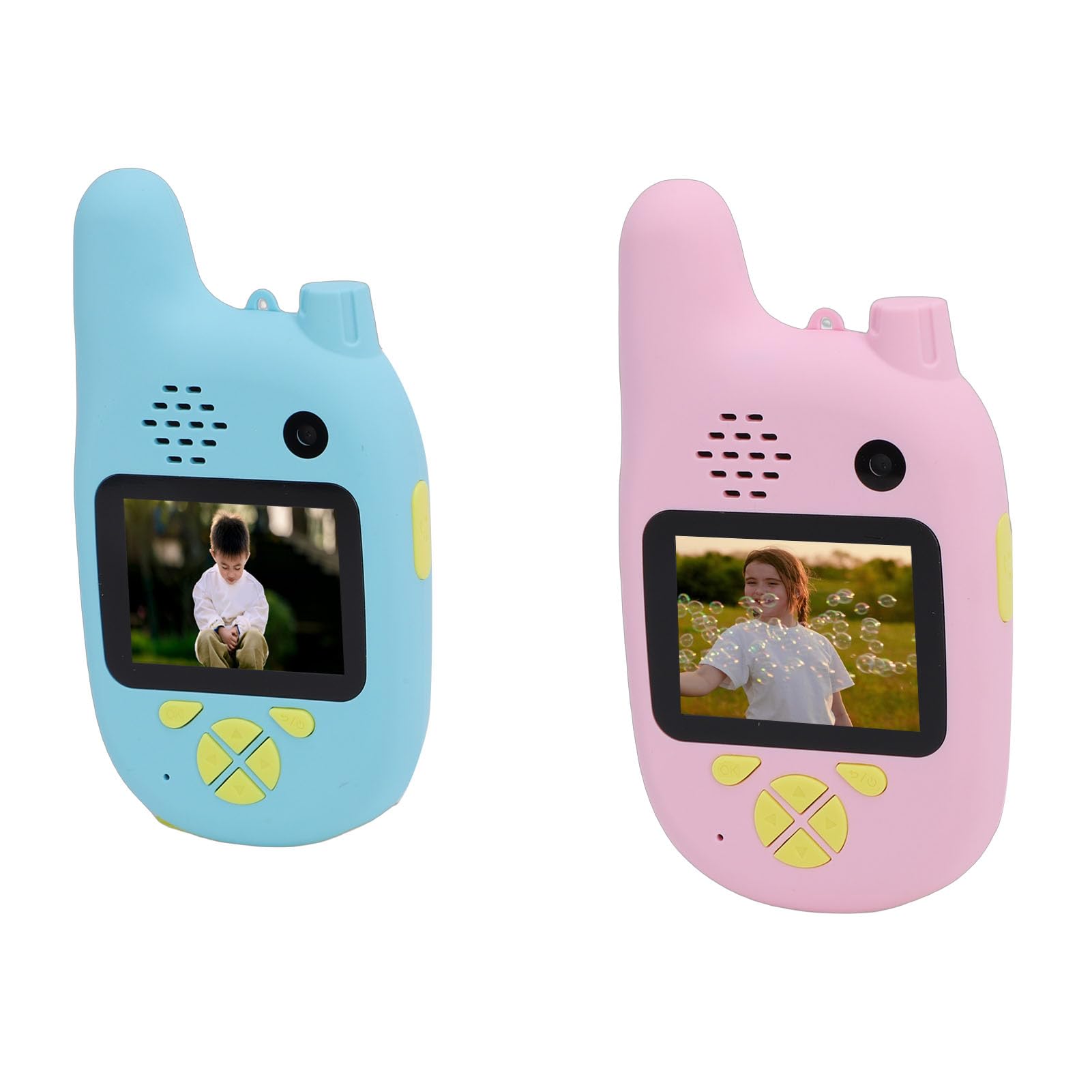 Elprico Talkie-walkie Vidéo, Paquet de 2 Jouets D'interphone pour Enfants Bleu Rose avec Batterie Rechargeable D'écran de 2 Pouces, pour Les Jeux Familiaux en Intérieur et en Extérieur