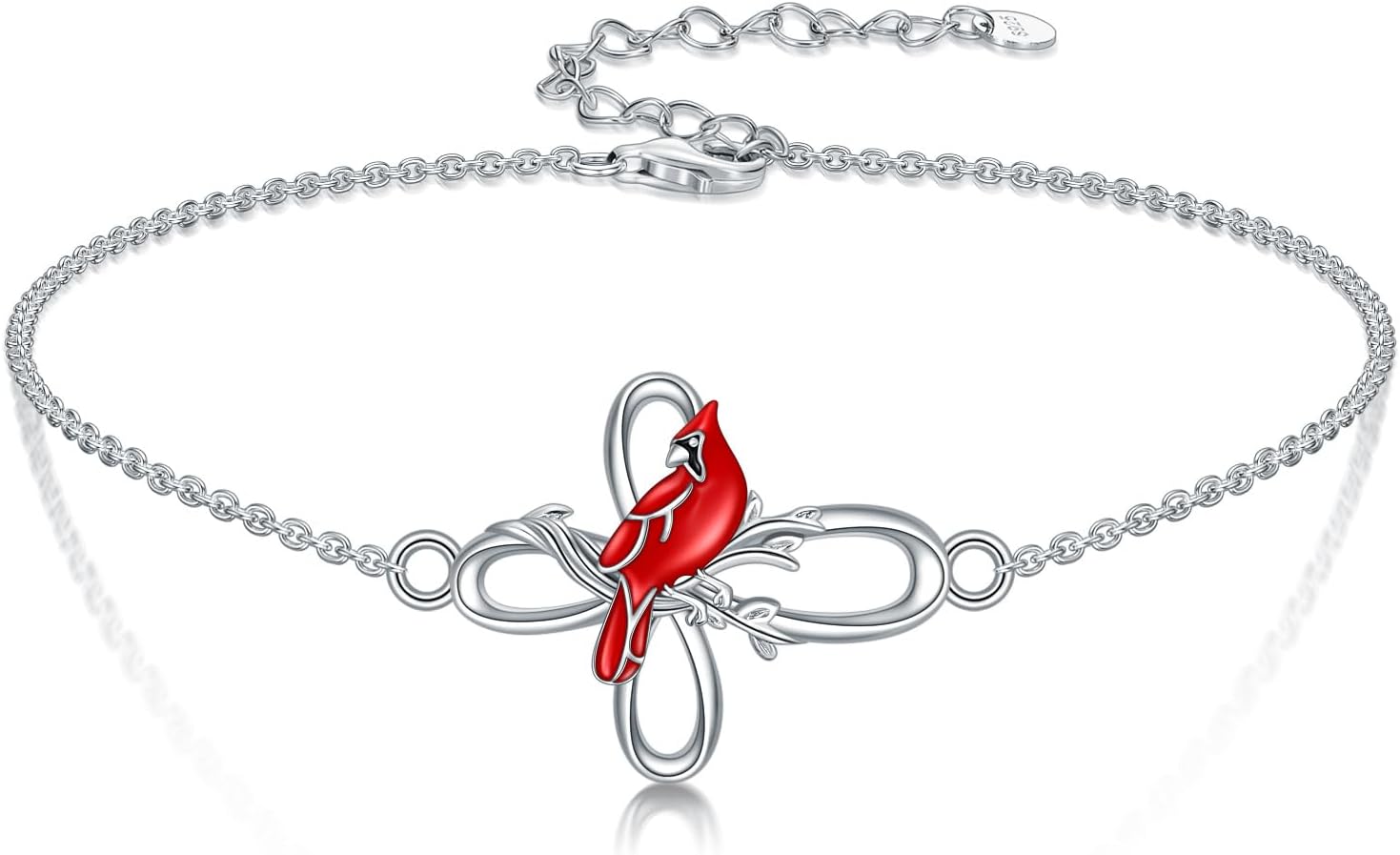 YYB Cardinal Gifts for Women Cardinal Bracelet Sterling Silver I Am Always With You Memorial Gifts Sympathy Jewelry