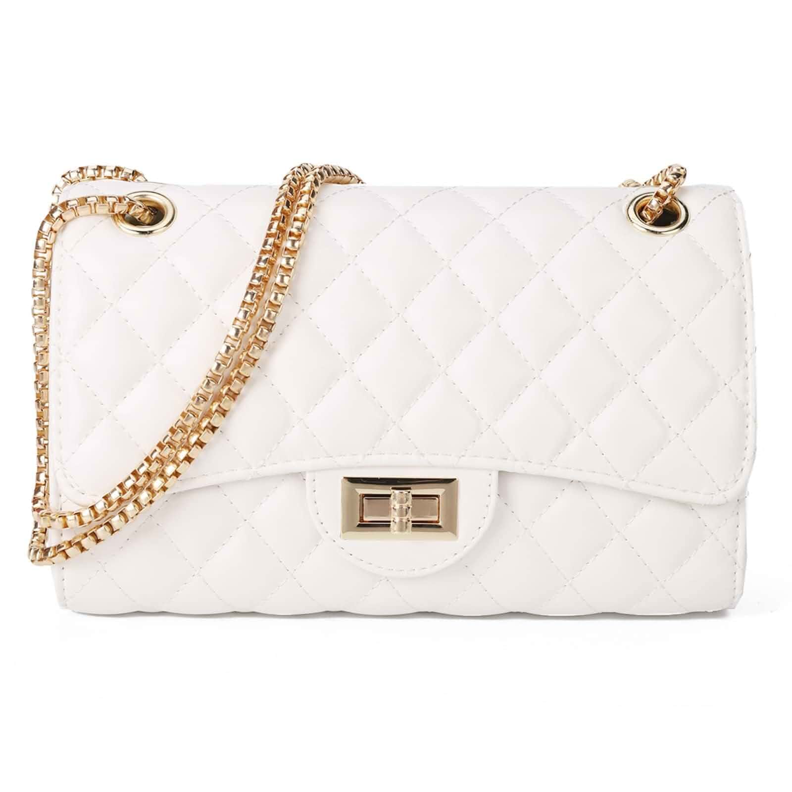 Gladdon Quilted Crossbody Purse for Women Trendy Shoulder Bags Stylish Shoulder Purse,Quilted Pattern,Structured bag,Chain Strap,Spacious Enough,Casual and Dressy Outfits,Any Occasion