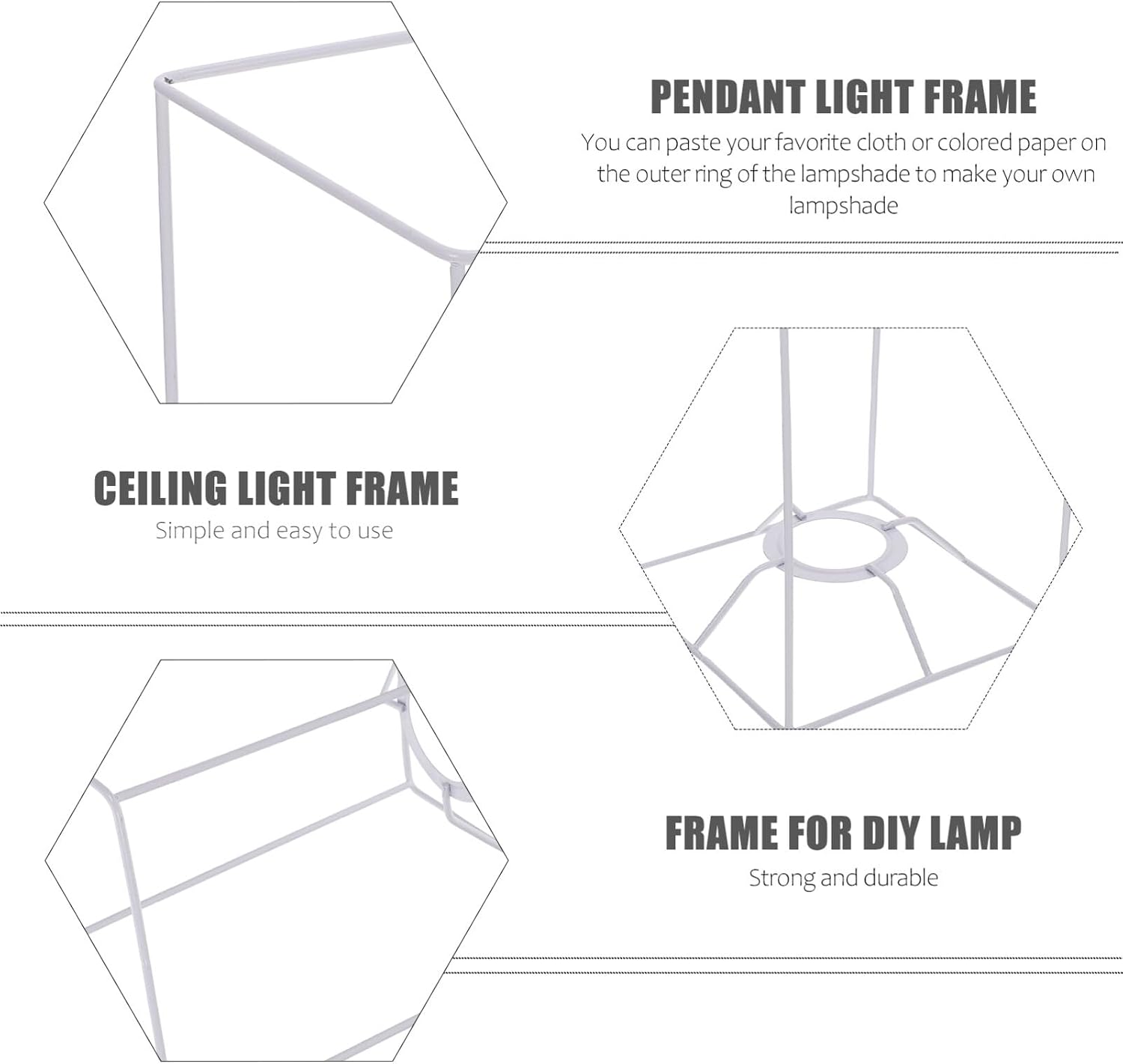 Hemobllo DIY Lampshade Frame - Iron Lampshade Frame Metal s Wire DIY Table Lamp Shade Bracket Replacement Holder, Square - 14x20cm
