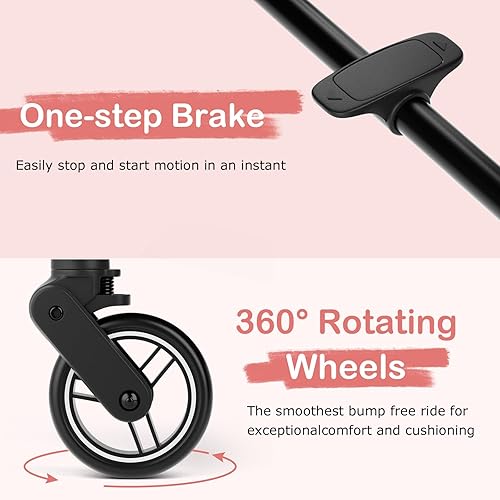 Miniatura 9 de INFANS Cochecito de bebé ligero, cochecito de viaje plegable ultracompacto listo para avión, plegable con una sola mano por gravedad cerca del
