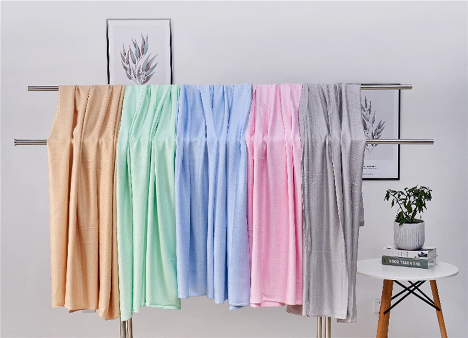 Bambusfaser Kühldecke Selbstkühlend Sommerdecke mit Kühlfasern | natürliche Bambus Tagesdecke Weiche Wohndecke für Erwachsene Grau, 150x200cm