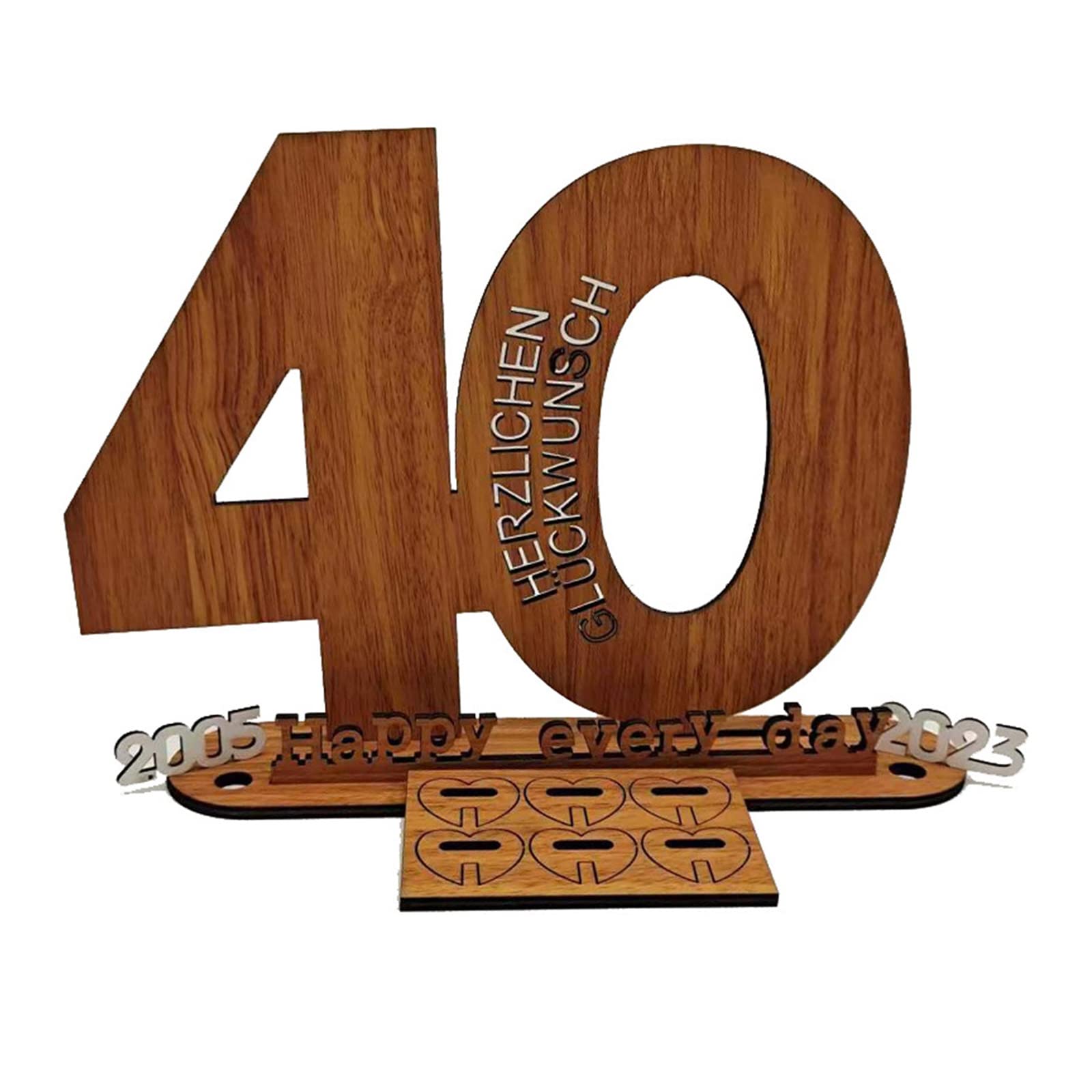 Nucelit Money Gift Wood Decorative Tabletop Decorative Sign Household for Festival Holiday New Year Party Background Birthday Money Gift Holder