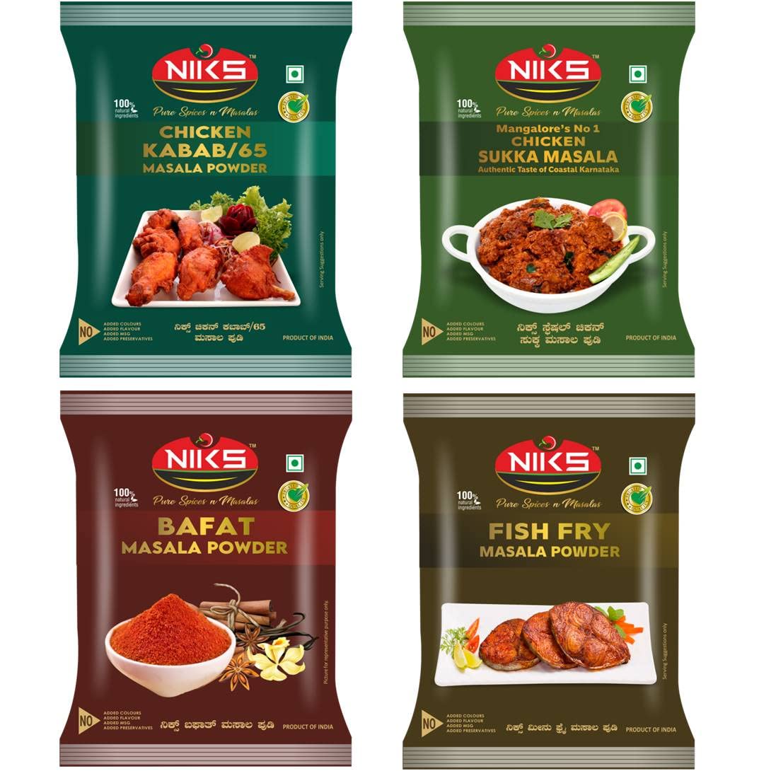 NIKS Masala Combo Bafat Masala Powder Fish Fry Masala Powder