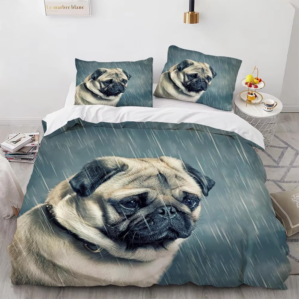 Zestaw pościeli na kołdrę w rozmiarze king size, z zamkiem błyskawicznym, dla dzieci, miękka, hipoalergiczna, mikrofibra, poszewka na kołdrę 230 x 220 cm + 2 poszewki na poduszki 50 x 75 cm