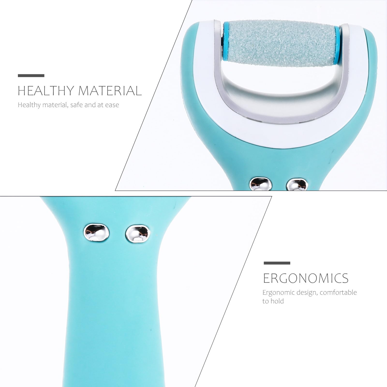 Dispositivo Elettrico per Pedicure Ricaricabile Blu | Pp e Quarzo, Conversione un Tasto, Portatile, Ricarica Usb, Finitura Curata