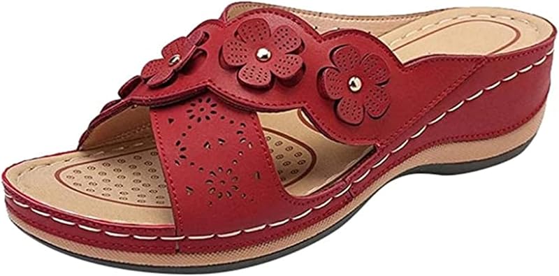 Ladmiple Orthopedic Sandals For Women Dressy Summer Orthotic Slides Comfortable Walking Flip Flops Shoes with Arch Support