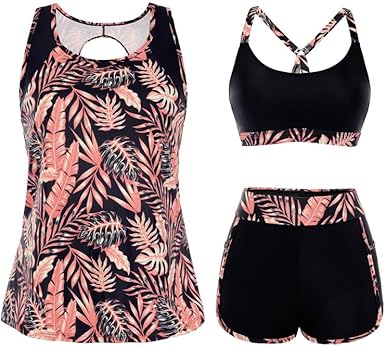 Hanna Nikole Tankini voor dames, grote maat, buikweg-badmode, push-up