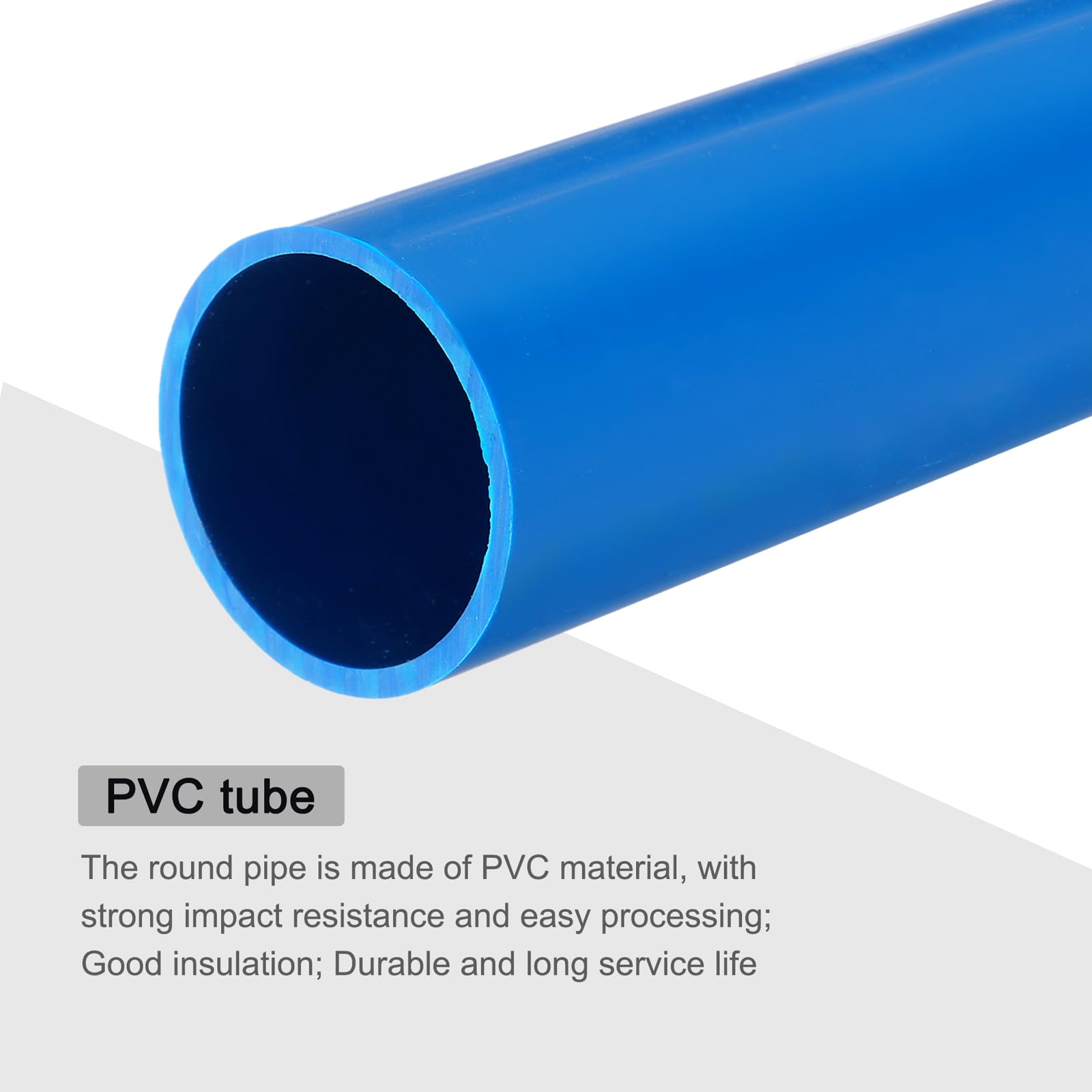QUARKZMAN Pvc-buis, ronde buis, 53,6 mm, ID, 63 mm, OD, 9 inch, lengte