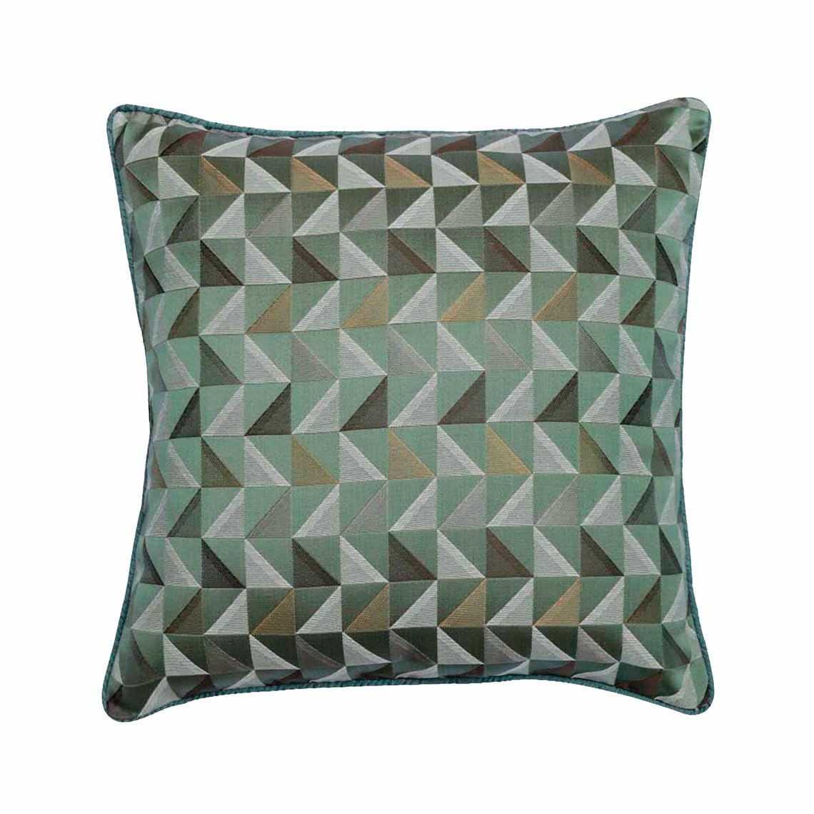 The HomeCentric Decorative Teal Blue 26"x26" (Pack of 2, 65x65 cm (26"x26") Throw cushions For Couch, Jacquard Silk Geometric Cushion Cover, Geometric Pattern Modern Style - Teal Moire Effects โ image 1