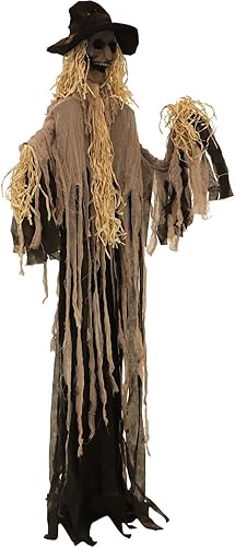 Miniatura 9 de Haunted Hill Farm Espantapájaros embrujados de pie de 6 pies para Halloween, posable para interiores o exteriores espeluznantes decoraciones