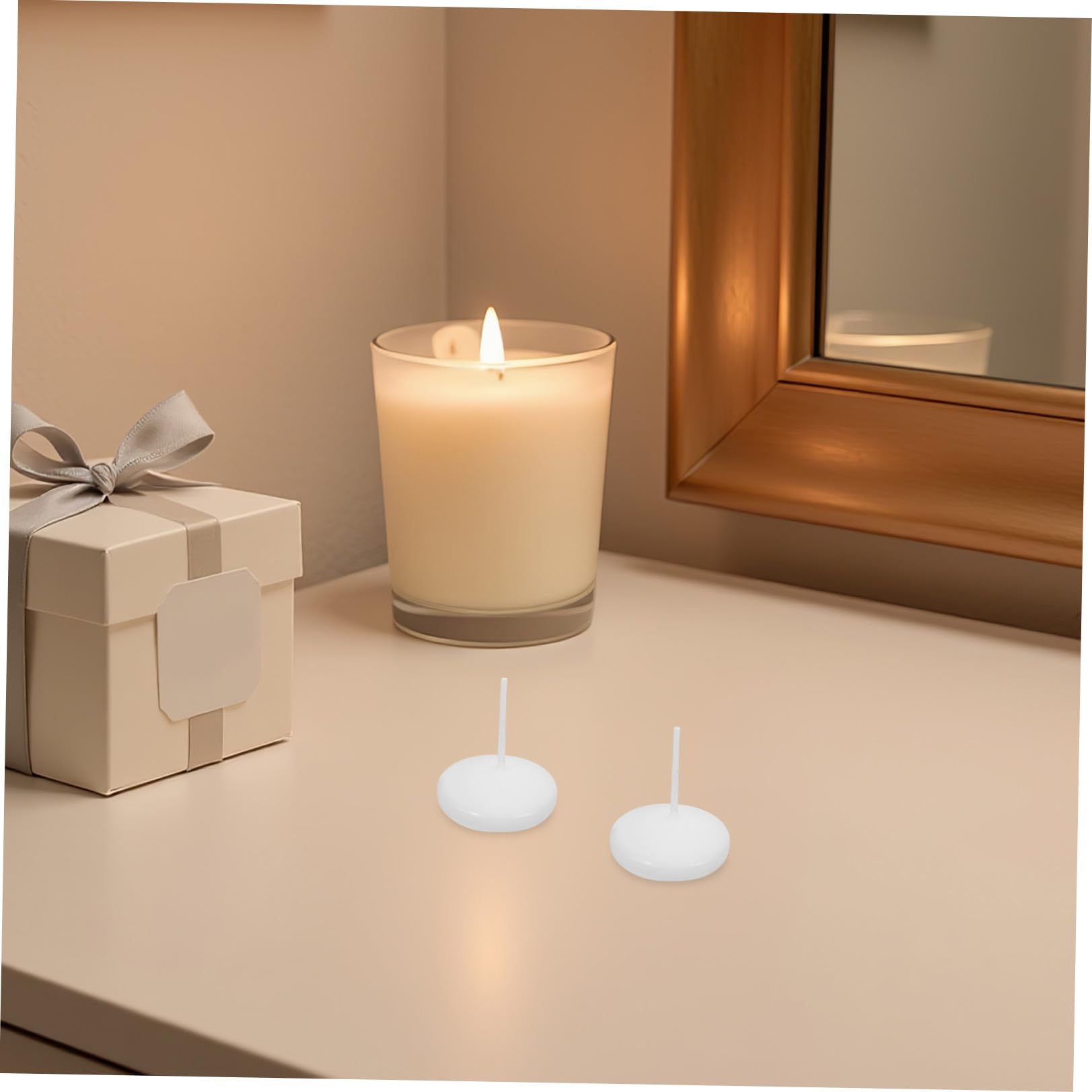 Toyvian 30 Pezzi Candele Galleggianti Bianche in Cera Resistenti All'acqua, per Vasi Cilindrici di Anniversario Romantiche