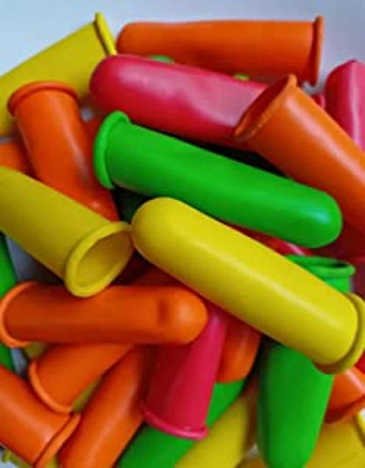 Biella™ Multicolour Reusable Rubber Latex Finger Caps Guard Free Size for Kitchen Cutting, Protector Sleeve Cover for Carpenter etc (Pack of 12)