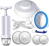 YEIO Mason Jar Sealer and Accessory Hose Compatible with FoodSaver Vacuum, a Manual Portable Pump Can Opener, Kit for Ball Regular & Wide-Mouth, kitchen Tools, White