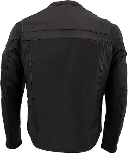 Miniatura 2 de Milwaukee Leather MLM1525 - Chaqueta MC ligera de cuero negro 'Crossover' para hombre