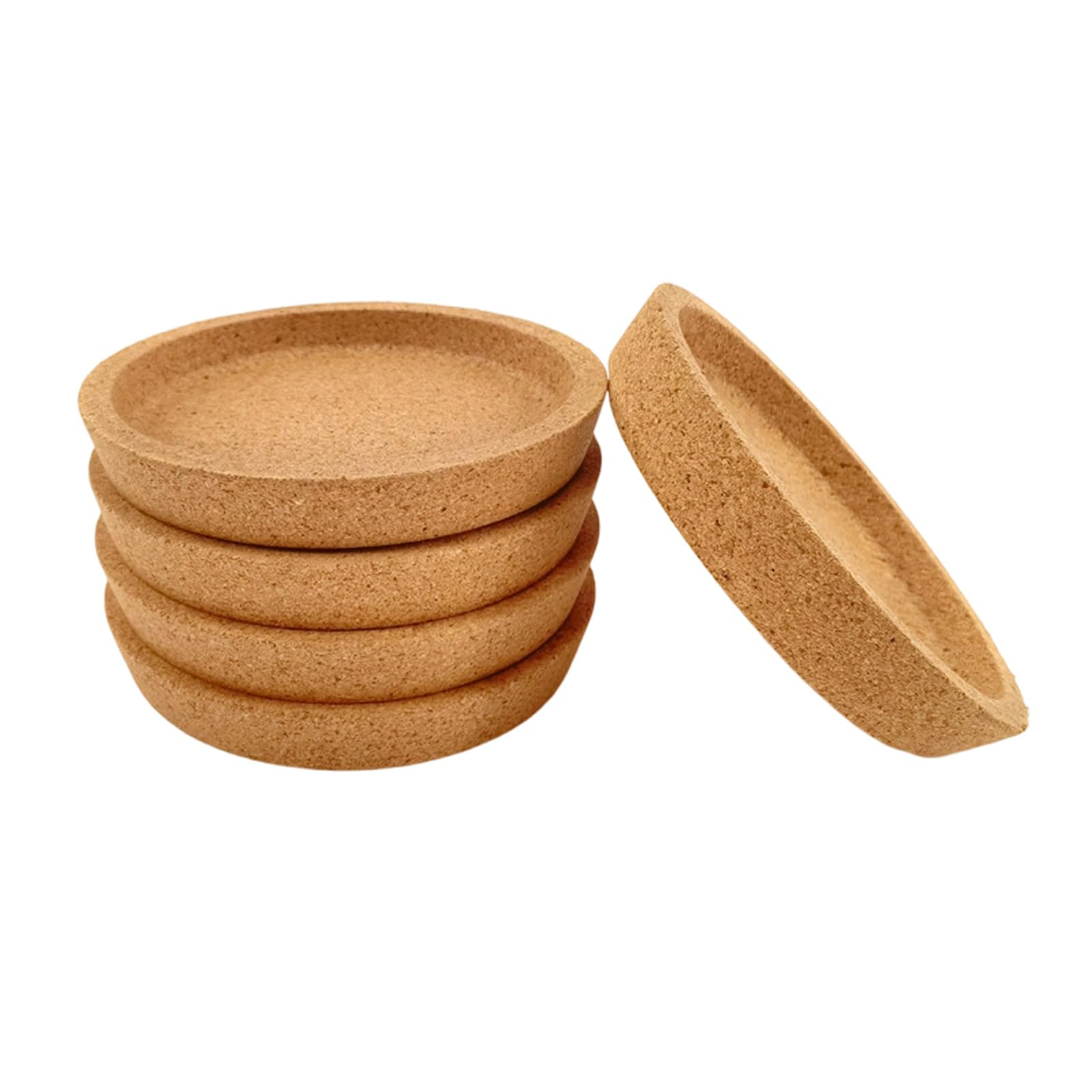 Sottobicchieri rotondi in sughero con bordo rialzato, per bevande assorbenti, tavolino da caffè, tavolo da pranzo, sottobicchieri da scrivania da ufficio