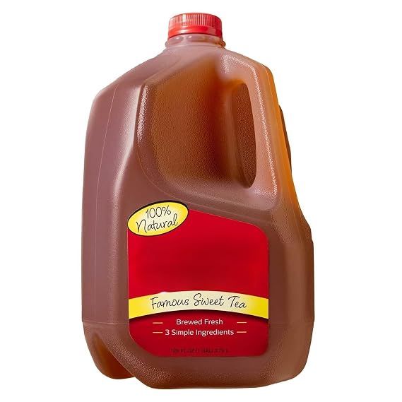 Famous Sweet Tea, Ready-to-Drink Southern Style Sweet Tea Beverage, Refreshing Brewed Black Tea with Sweet Flavor, Perfect for Family Meals, Gatherings, Picnics and Everyday Refreshment, 1 Gallon TOTAL NET WT [ 128 FL OZ , 8 LB