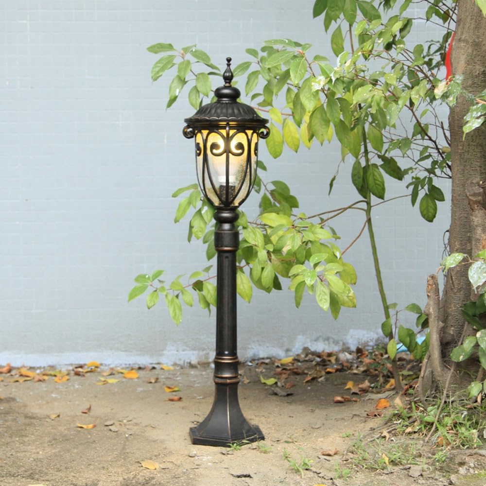 Lampa słupkowa ze szkła bąbelkowego