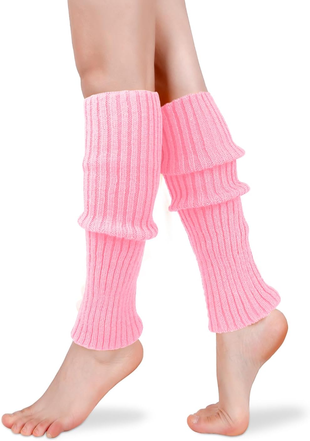 Benefeet SoxNeon Ribbed Leg Warmers for Womens Girls Knit Wool Long Winter Thick Warm Boot Socks for 80s Party Sports Yoga